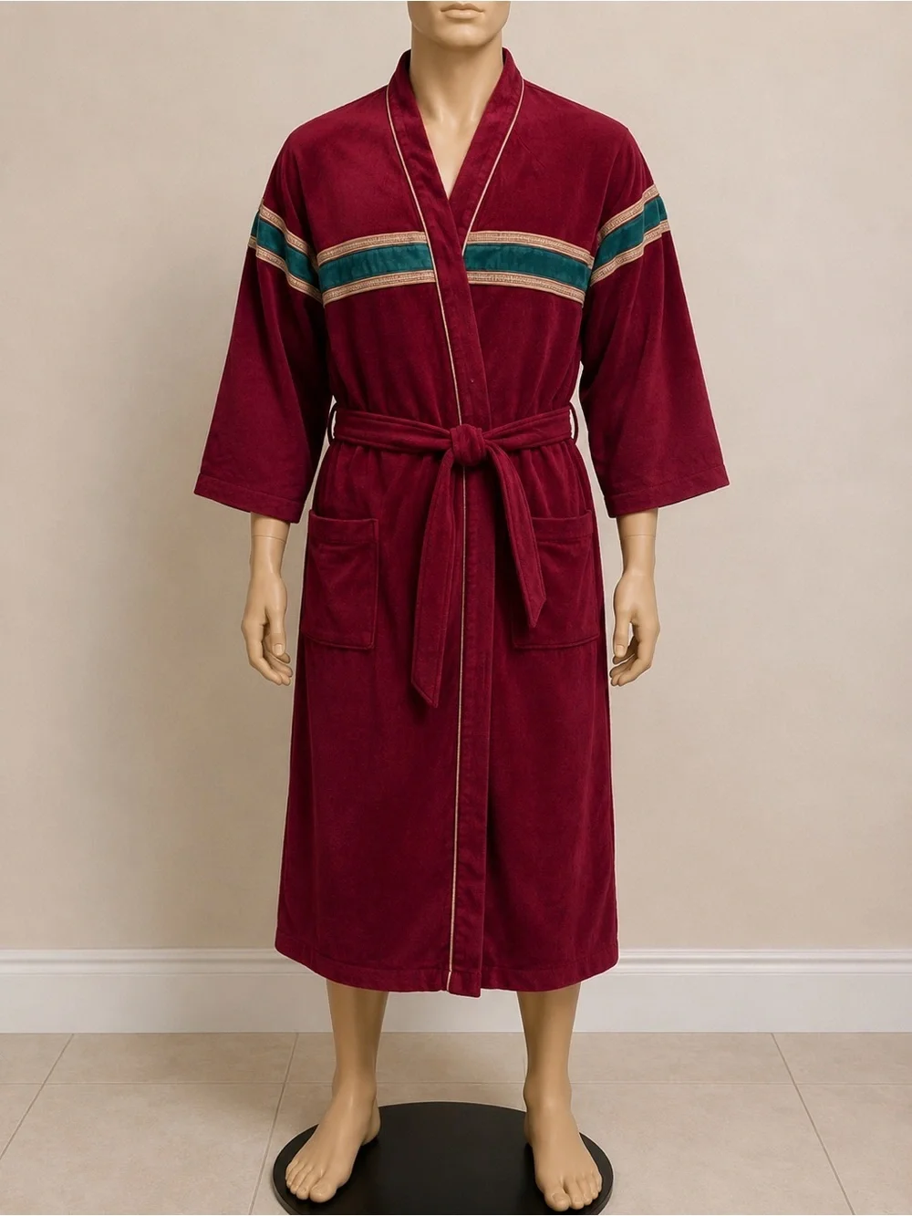 Vintage Mervyn’s Collection Velour Bathrobe Burgundy Men’s M